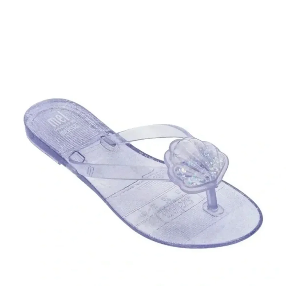Mini Melissa Children’s Glass Glitter  Iridescent Shell Sandals Size 13